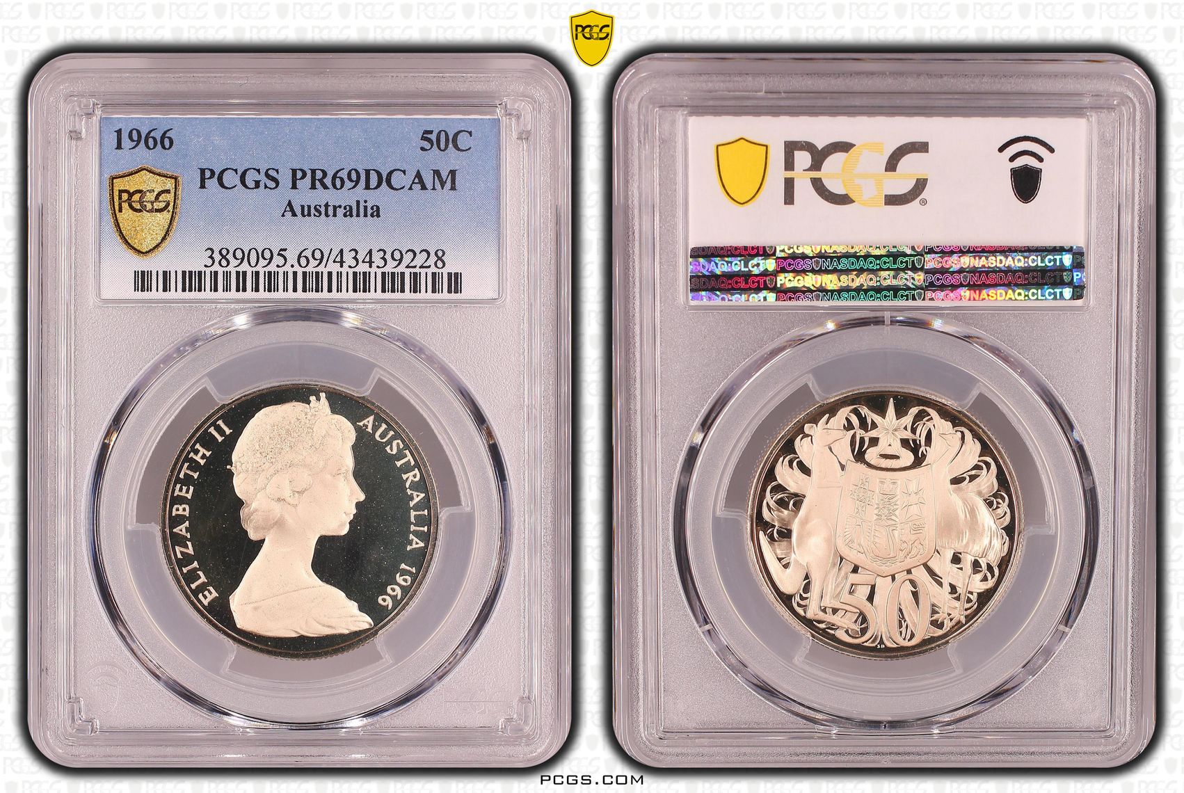 Elizabeth II, Silver, Fifty Cent, PR69DCAM , 1966