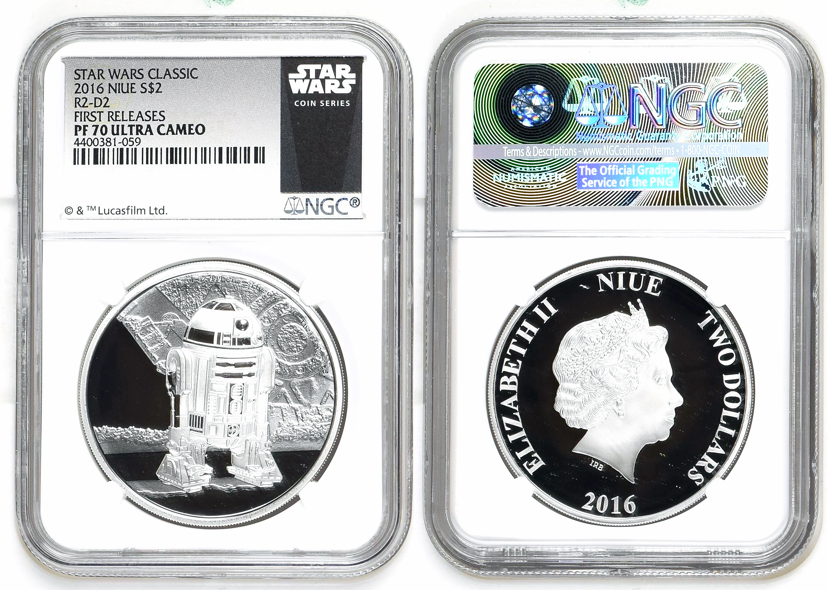 Niue, R2-D2, Two Dollar, 2016, NGC PF 70 ULTRA CAMEO