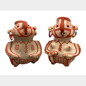 Two Detailed Miniature Figural Pots By Dorothea Sunn Avery