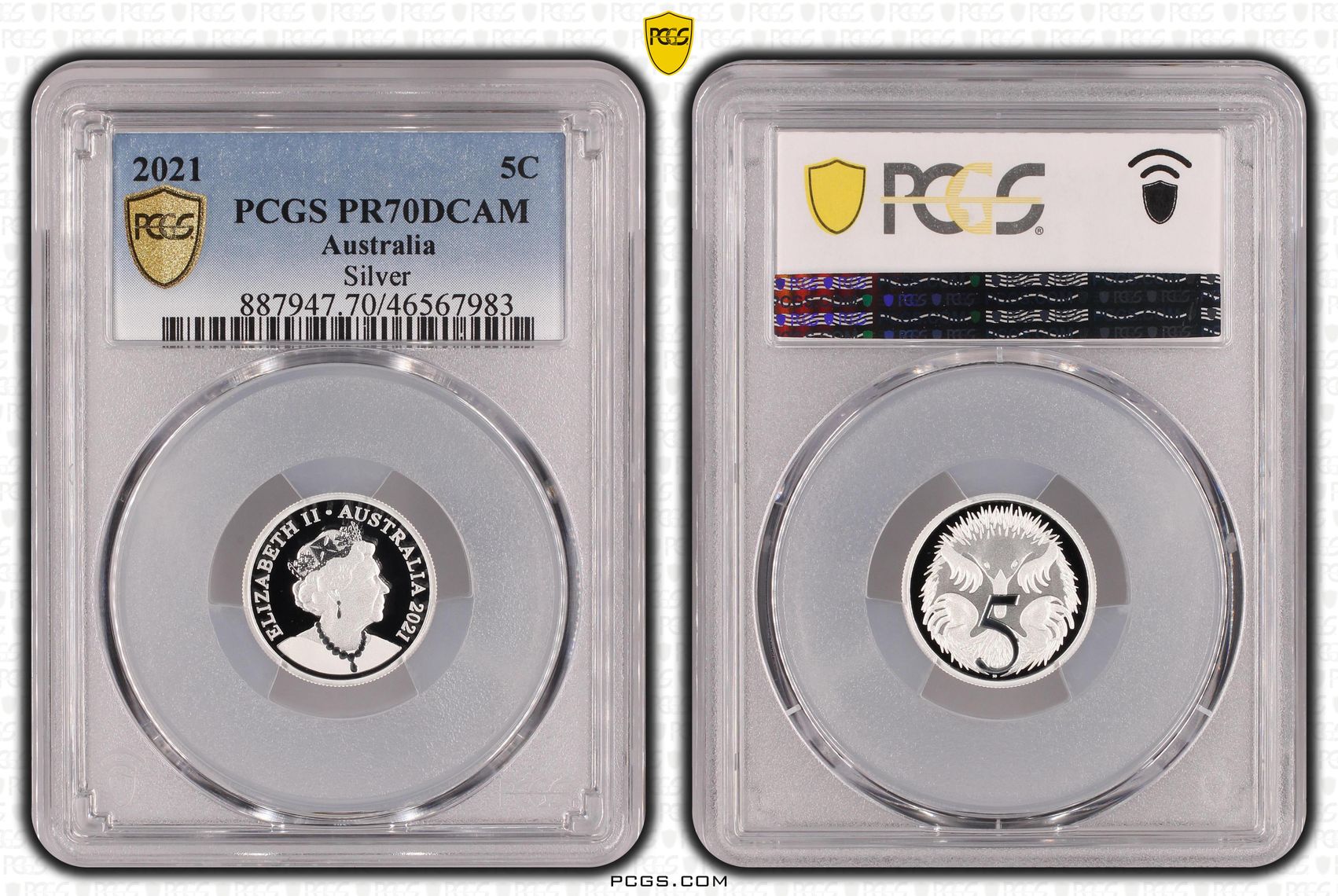 Silver, 7/0, Five Cent, 2021, PCGS PR70DCAM