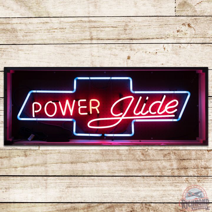 1950's Chevrolet Bowtie Power Glide Skeleton Neon Sign - 8.75