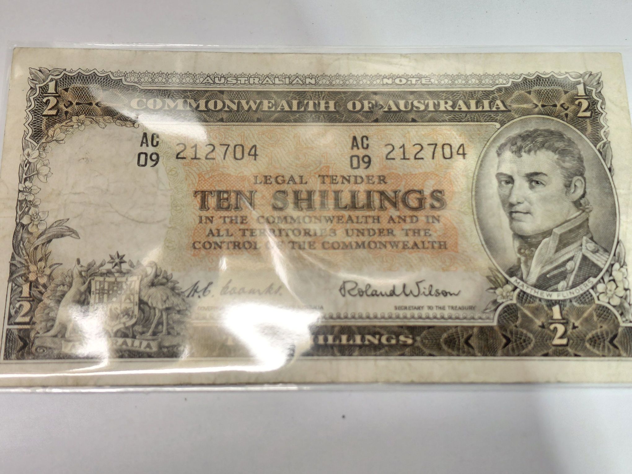 1954 Australian 10 Shillings Note