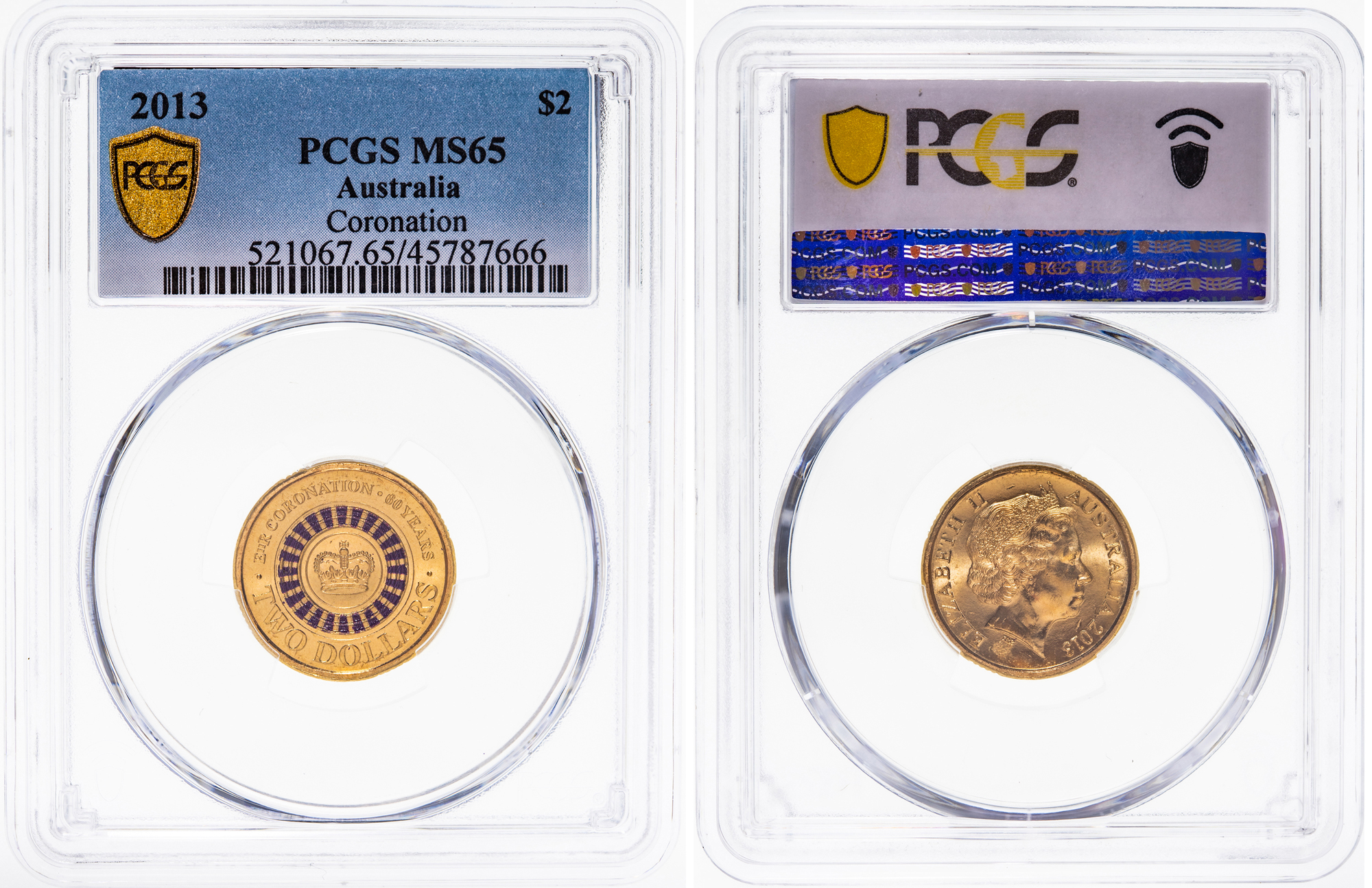 Elizabeth II, Coronation, Two Dollar, 2013, PCGS MS65