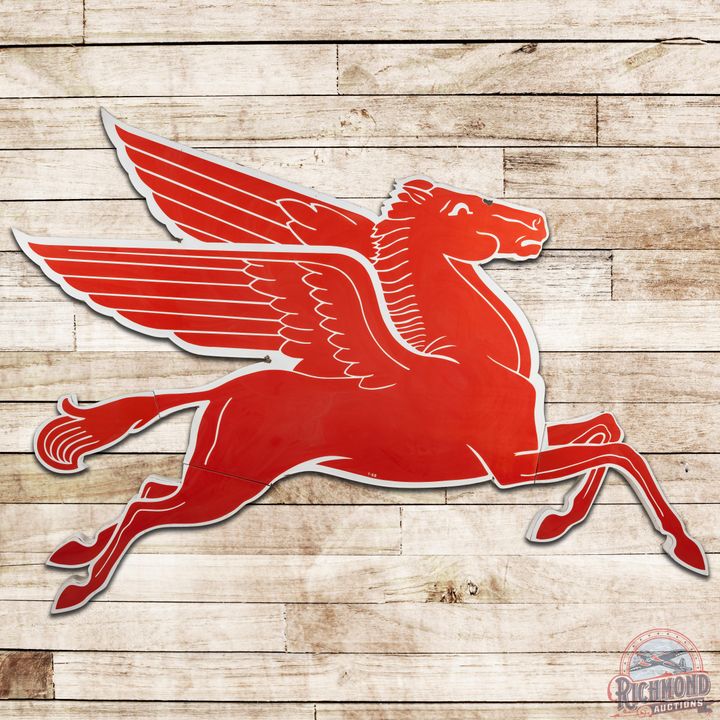 1958 Mobil Pegasus SSP Right Facing Cookie Cutter Sign - 9
