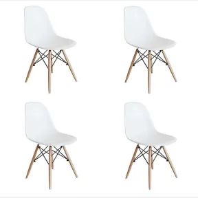 3 x Childrens Wooden Leg Chair White | USED / DIRTY / SCRATCHED / NOT ASSEMBLED