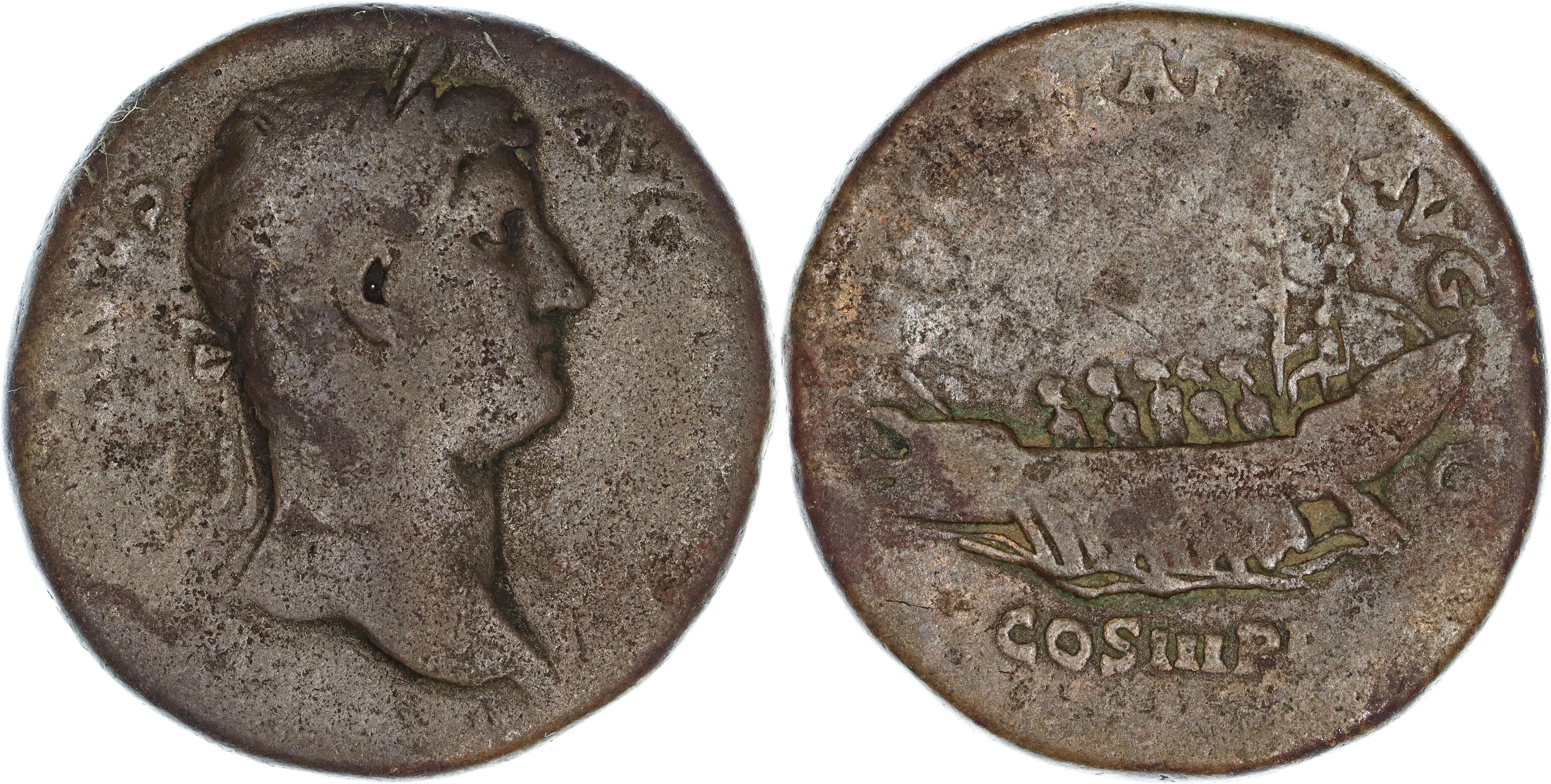 Roman Empire, Hadrian, Æ Sestertius, 132-134 AD, aF