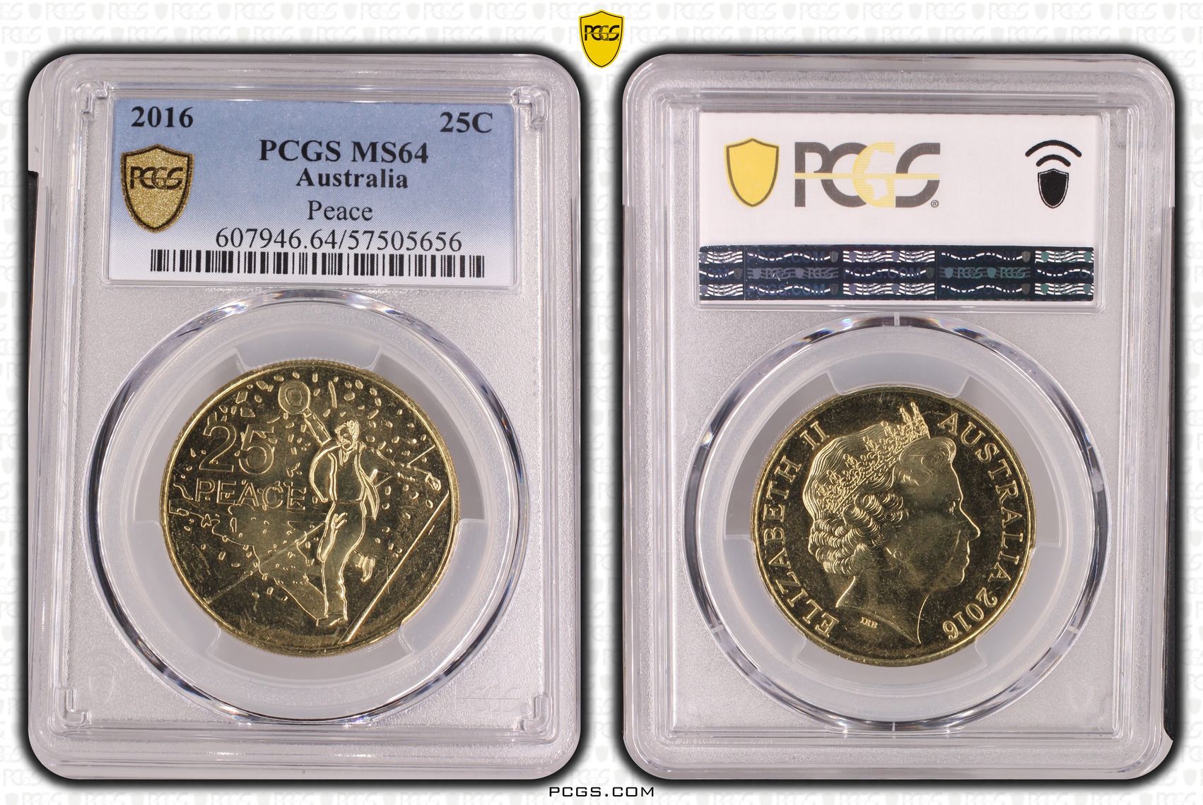 Peace, Twenty Five Cent, 2016, PCGS MS64