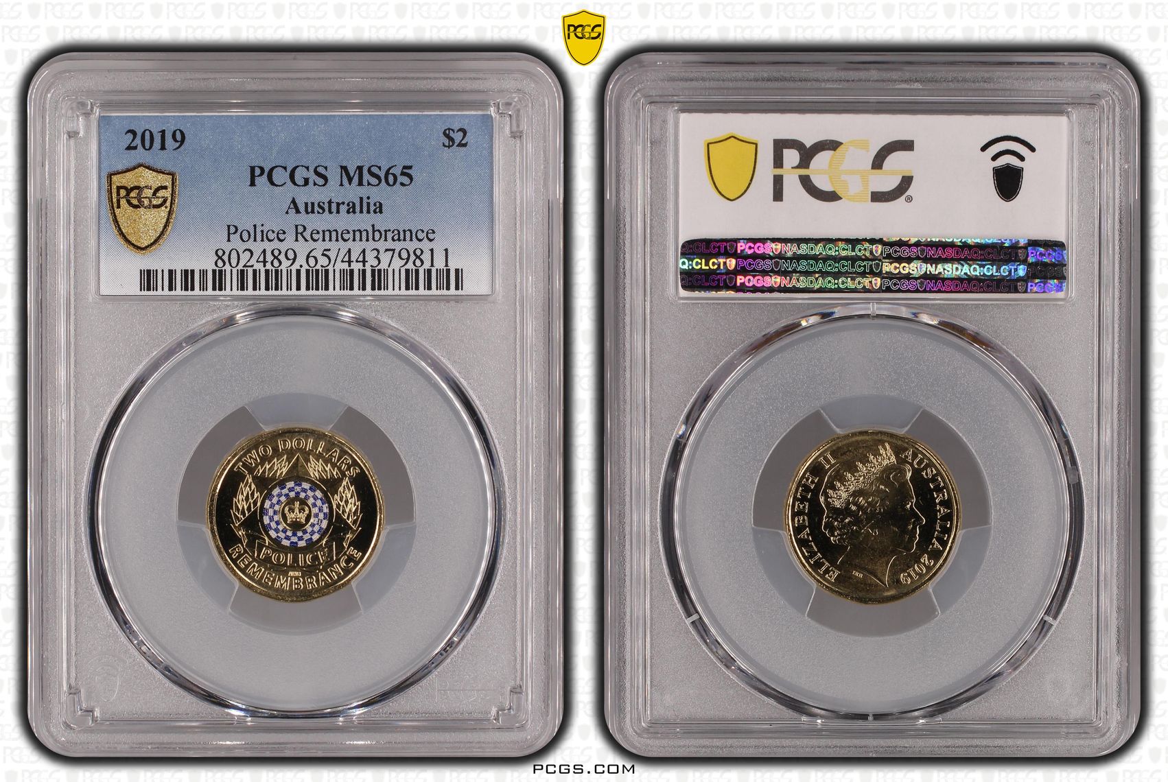 2019 Australia Two Dollar, $2 Police Remembrance PCGS - MS65 -811