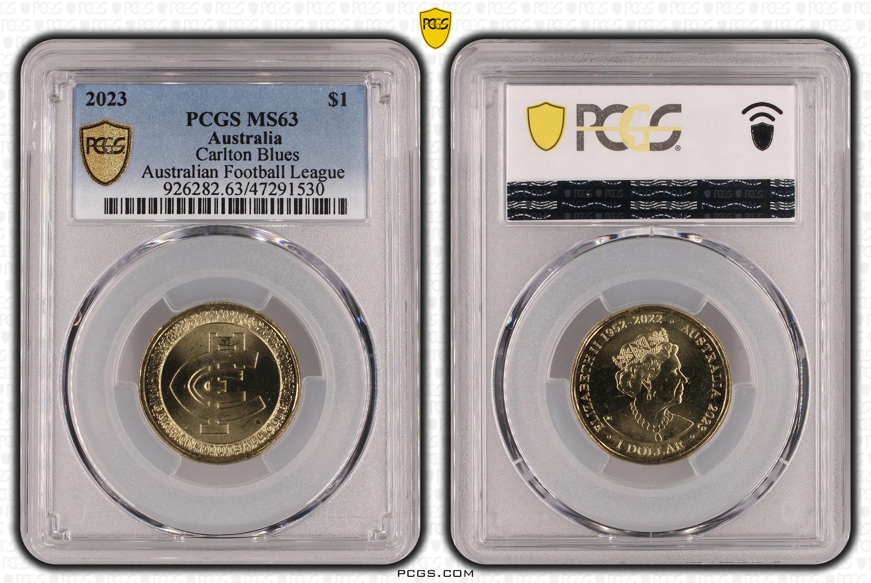 AFL - Carlton Blues, One Dollar, 2023, PCGS MS 63
