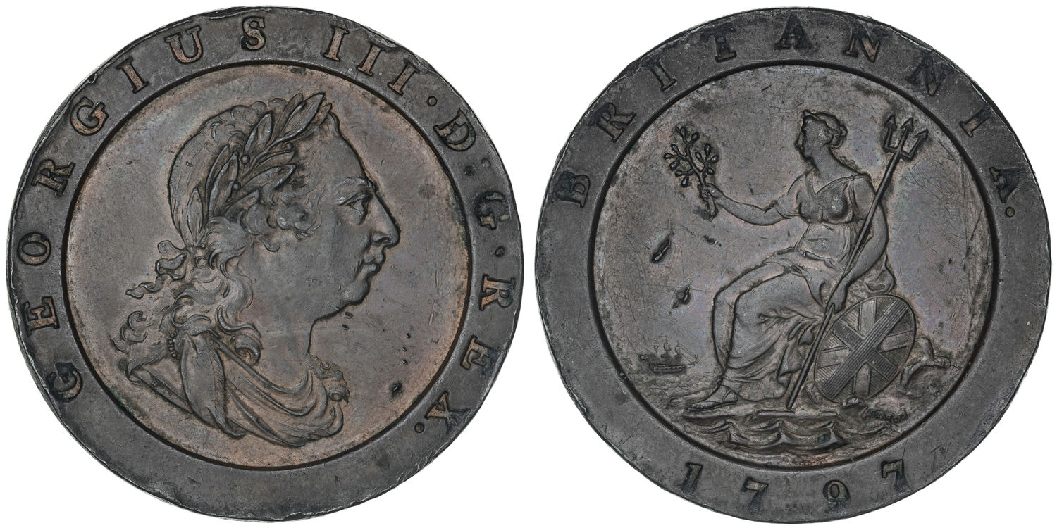 Great Britain, George III, Cartwheel, Two Pence, 1797, gEF
