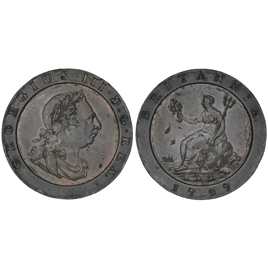 Great Britain, George III, Cartwheel, Two Pence, 1797,  gEF