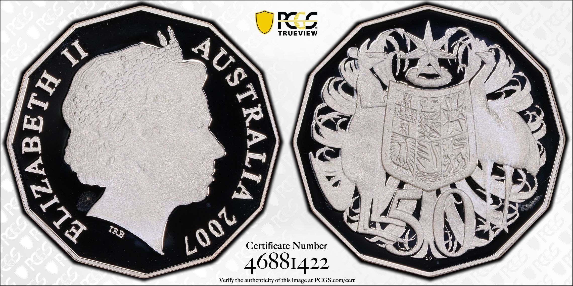 Silver, Fifty Cent, 2007, PCGS PR69DCAM