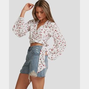 Billabong Women s Wrap Top Steph Claire Smith White S |