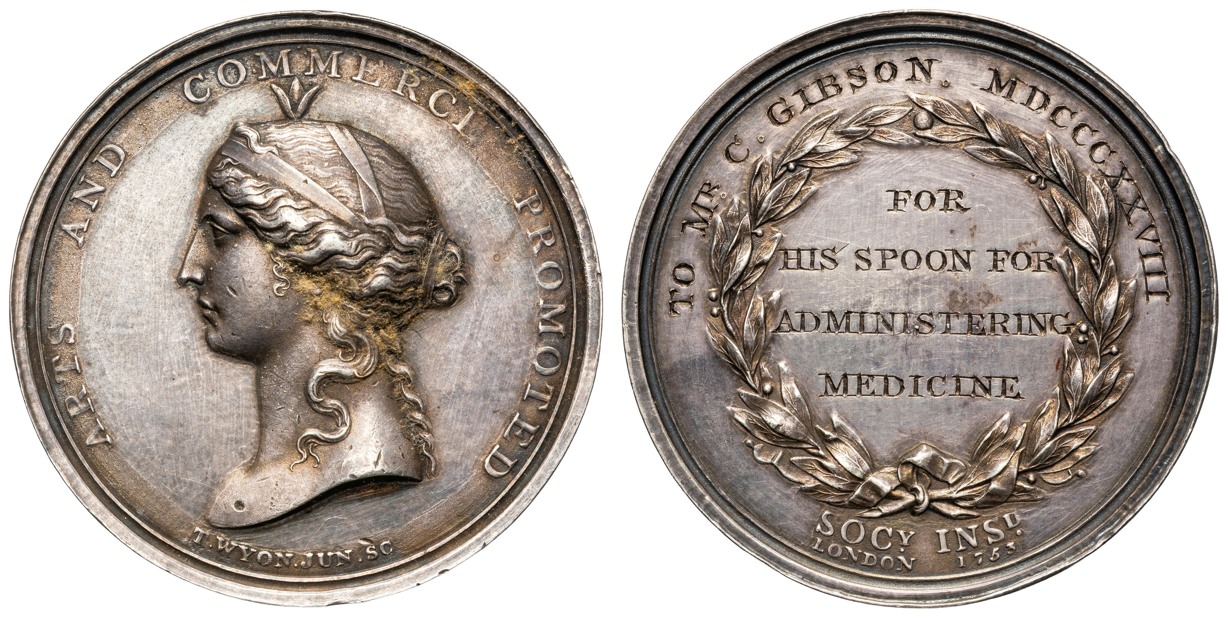 Great Britain, RSA Medal - Arts and Commerce Promoted, 1828, EF