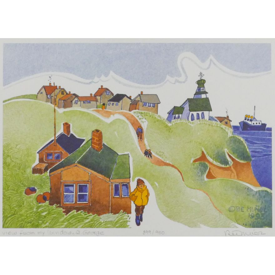 Rie Munoz ''View From My Window, St. George'' 1993 Signed Print 10.75'' x 13.5'' Sheet.