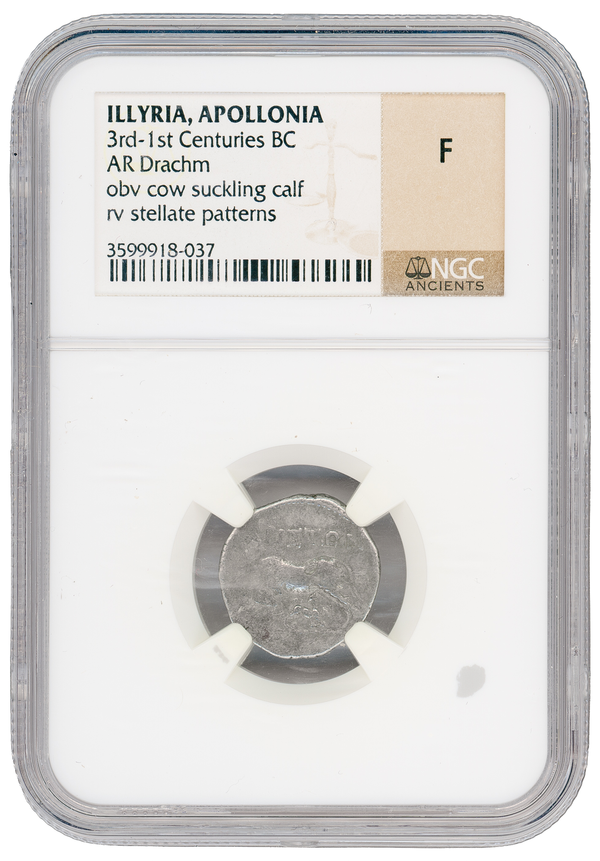 Illyria, Apollonia, AR Drachm, NGC F