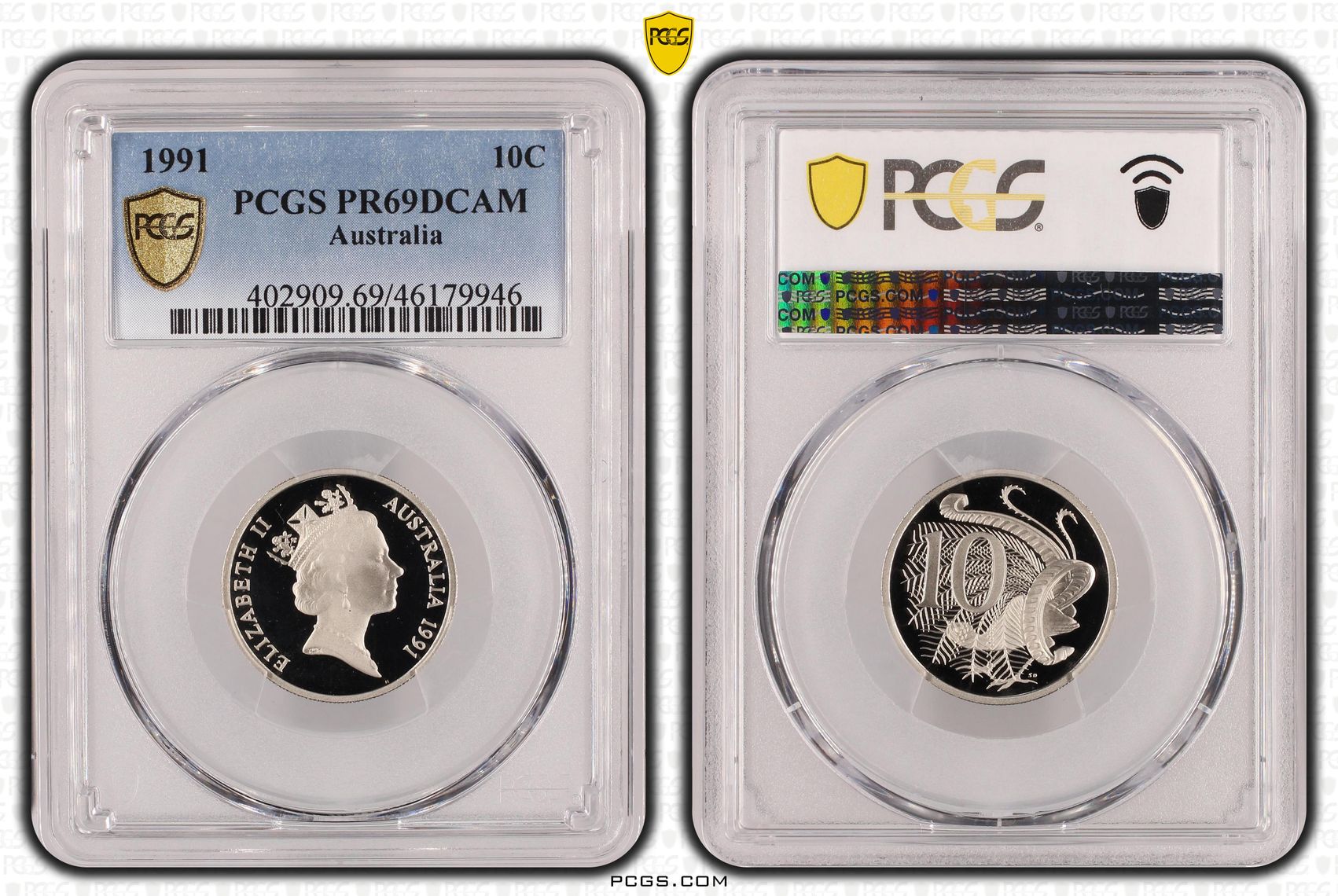 Ten Cent, 1991, Pcgs Pr69dcam