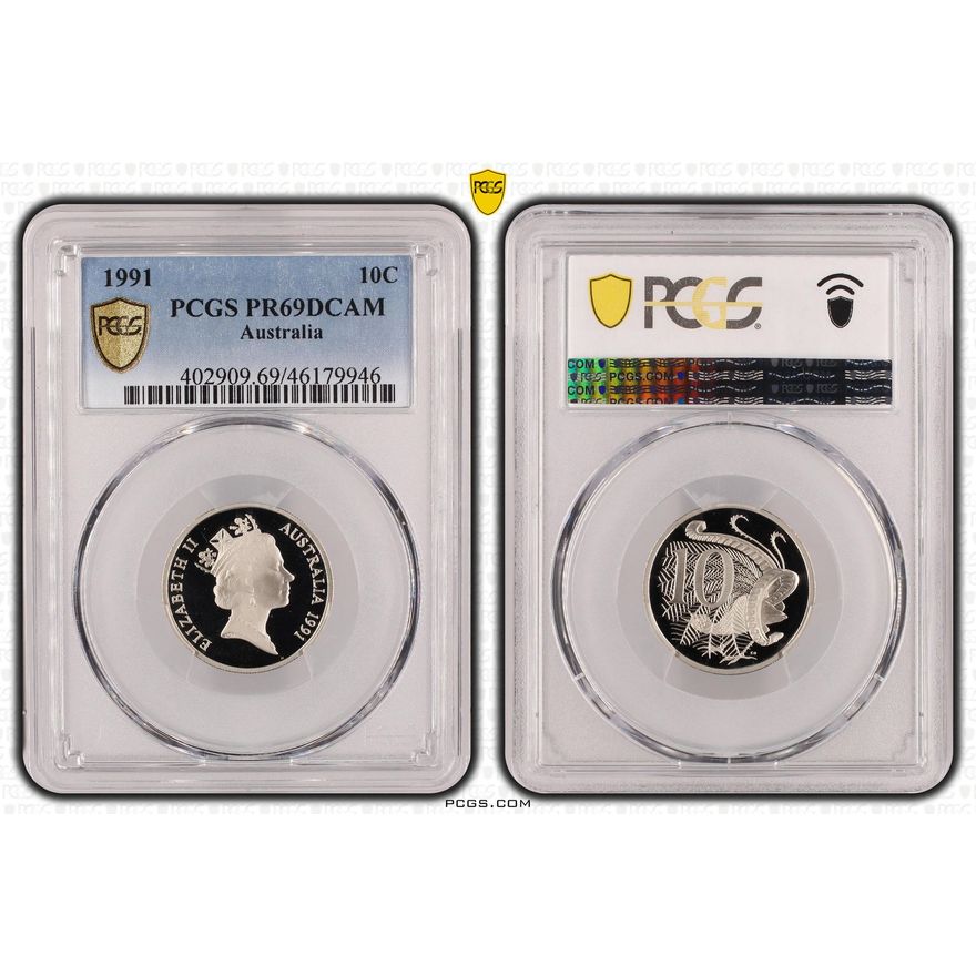 Ten Cent, 1991, PCGS PR69DCAM
