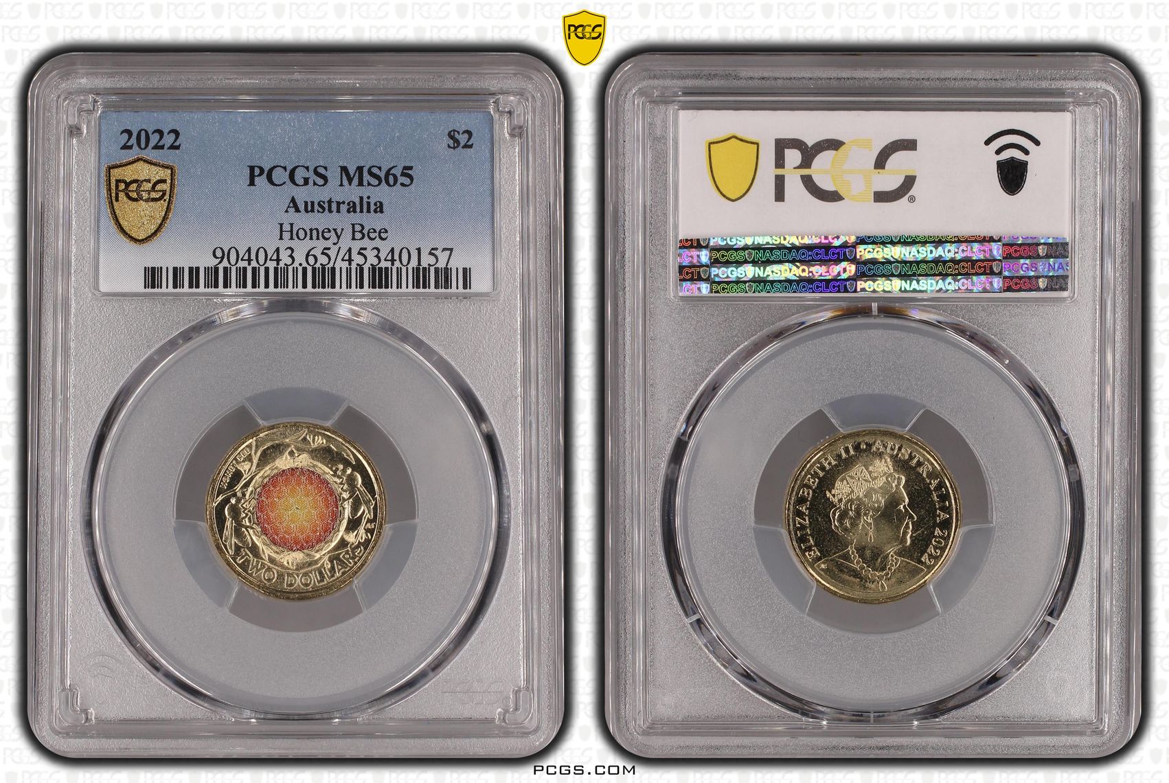 Elizabeth II, Honey Bee, Two Dollar, 2022, PCGS MS65