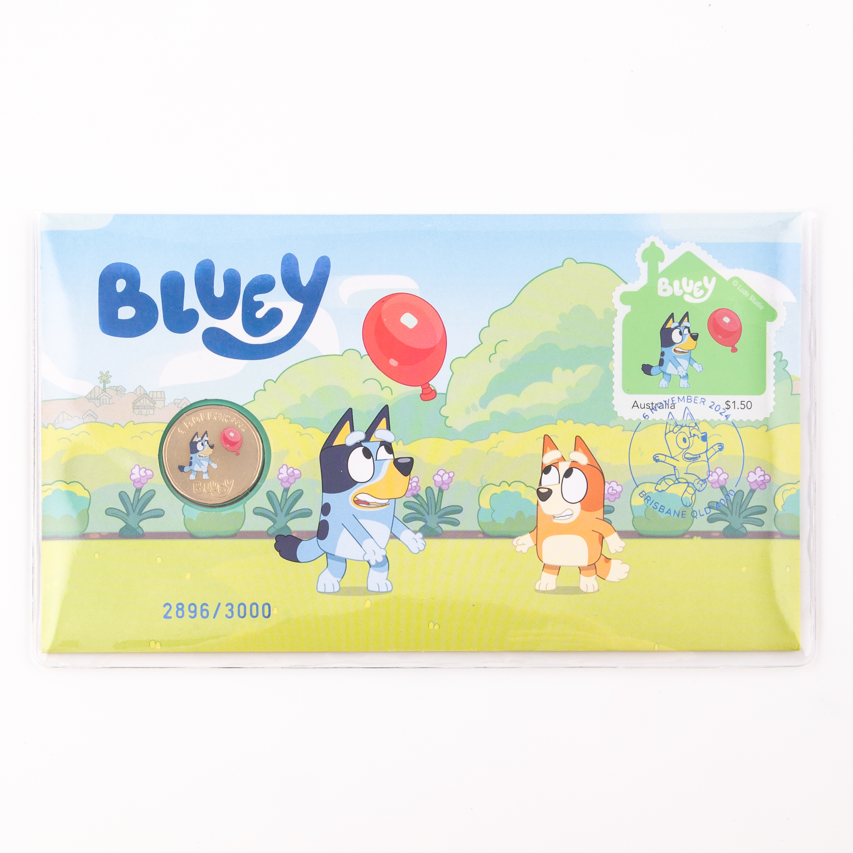 Charles III, Bluey With Balloon PNC, One Dollar, 2024, UNC