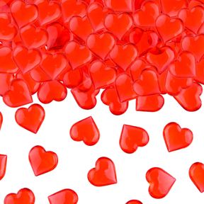 TUPARKA 120 PCS ACRYLIC HEARTS RED ACRYLIC HEARTS ORNAMENTS FOR TABLE DECORATION/VASE FILLERS/HOME DECORATION IN VALENTINE'S DAY O