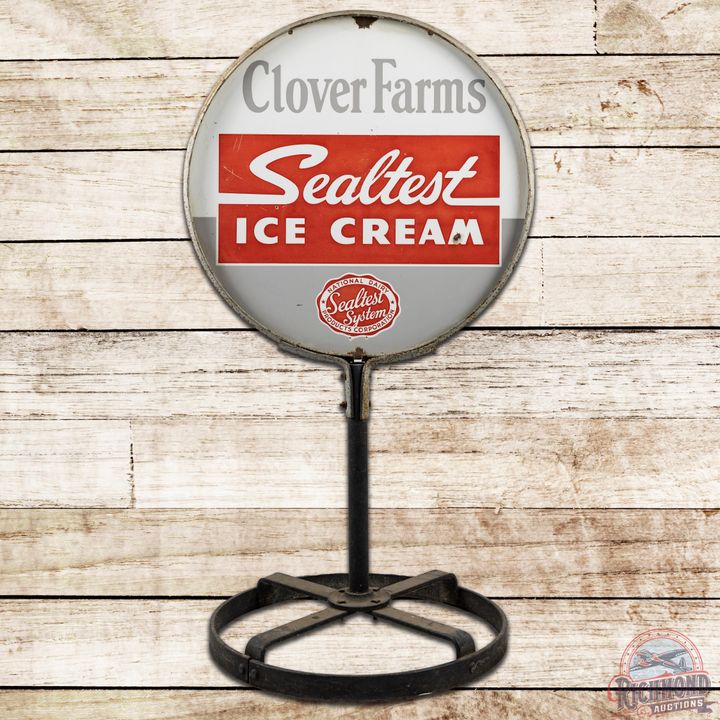 Sealtest Ice Cream Clover Farms DSP Curb Sign - 7.5 & 7.25