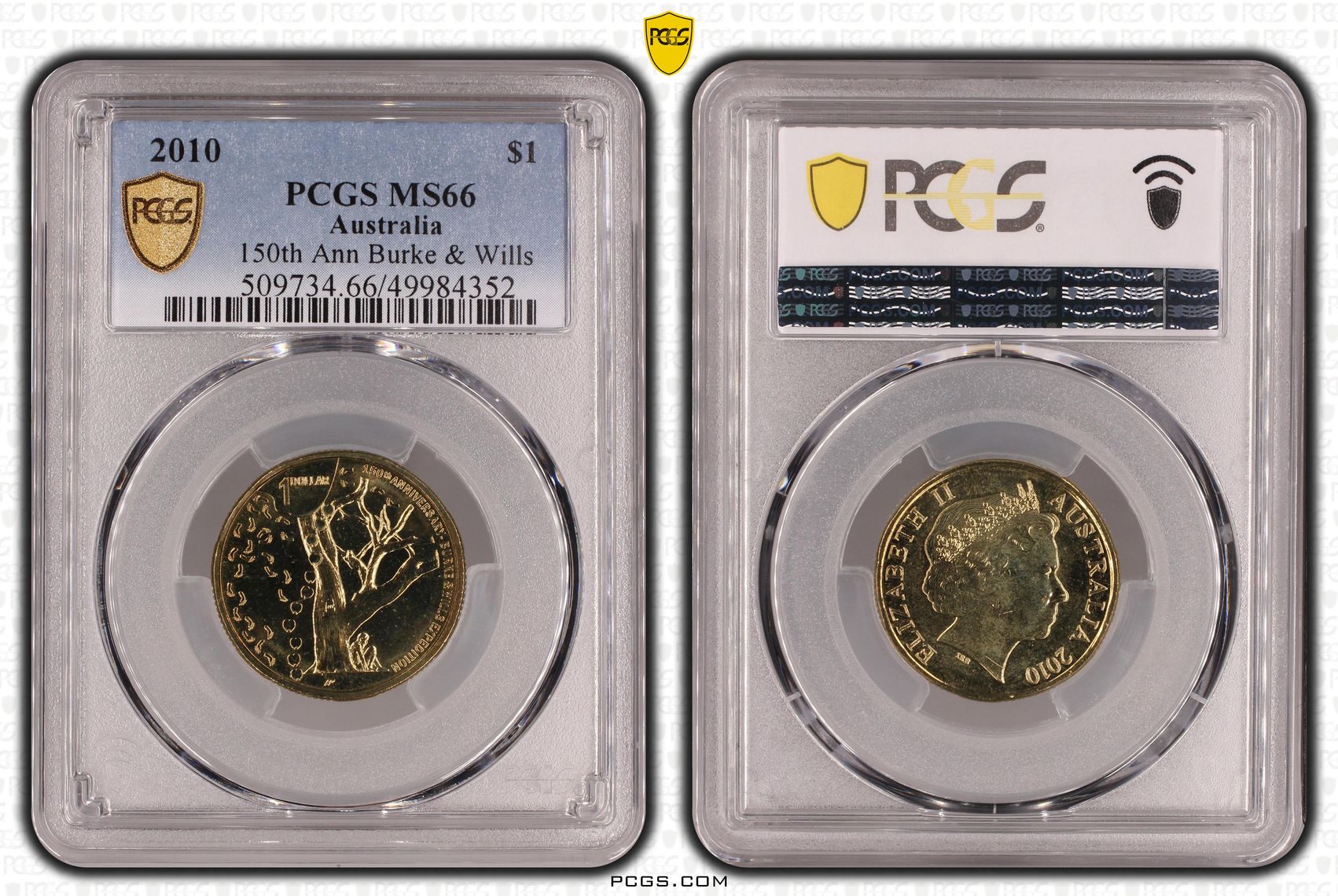150th Anniversary Burke & Wills , One Dollar, 2010, PCGS MS66