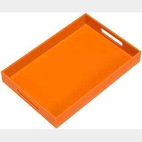 STURDY ACRYLIC SERVING TRAY WITH HANDLES-THICKNESS OF 5MM- COUNTERTOP ORGANIZER TRAY FOR KITCHEN,BATHROOM,OFFICE,BAR- STORAGE BOX