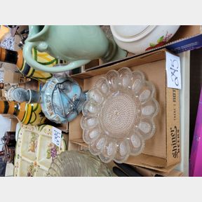 Egg Platter and 1965 Worlds Fair Beam decanter