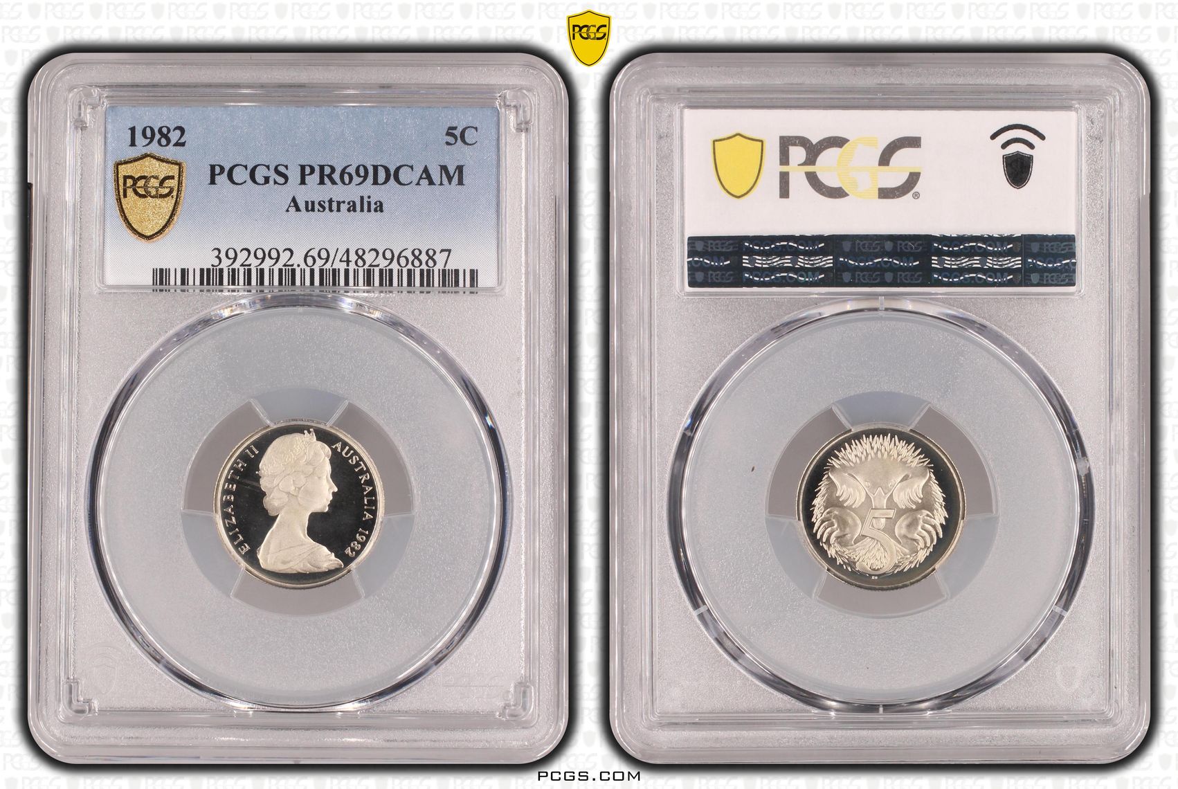 Elizabeth II, Five Cent, 1982, PCGS PR69DCAM