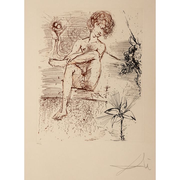 Salvador Dali ''Narcissus'' (Narcisse) 1963 Etching