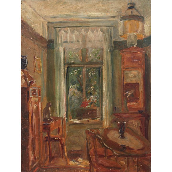 Artysta nieokreślony | Wnętrze z widokiem na ogród, 1922