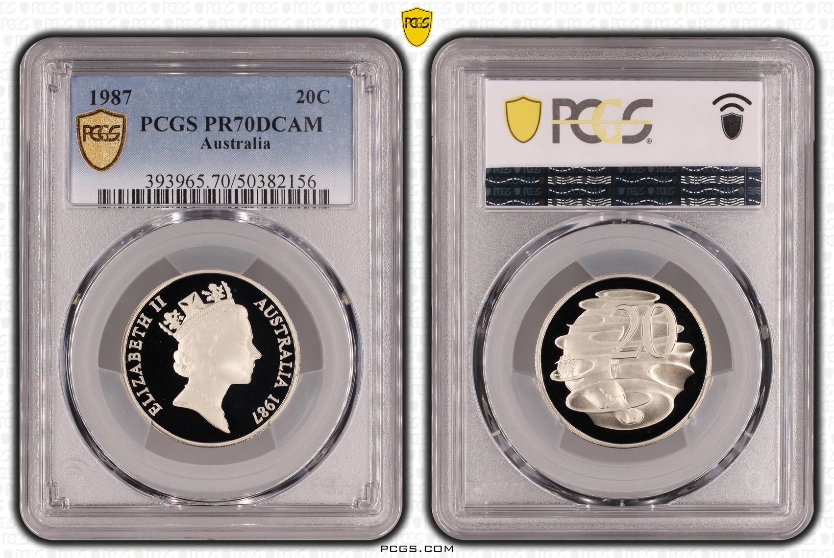 Twenty Cent, 1987, PCGS PR70DCAM