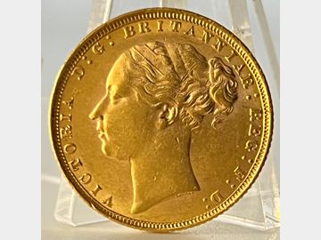 1872 VICTORIA YOUNG HEAD LONDON MINT GEORGE & DRAGON GOLD SOVEREIGN