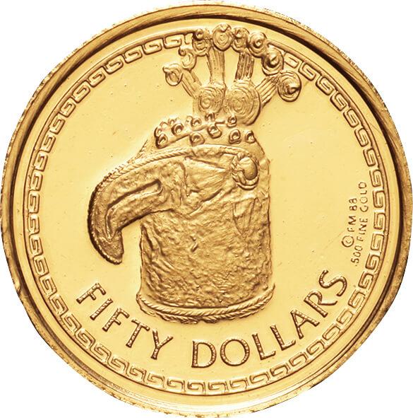 英領ヴァージン諸島-British Virgin. 1988. Gold. 50ﾄﾞﾙ(Dollars 