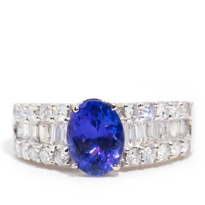 1.66 Carat Sapphire & 1.06 Carat Diamond Ring