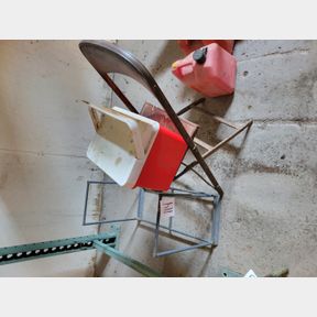 Folding chair, lunch box, metal stand and stadium seat