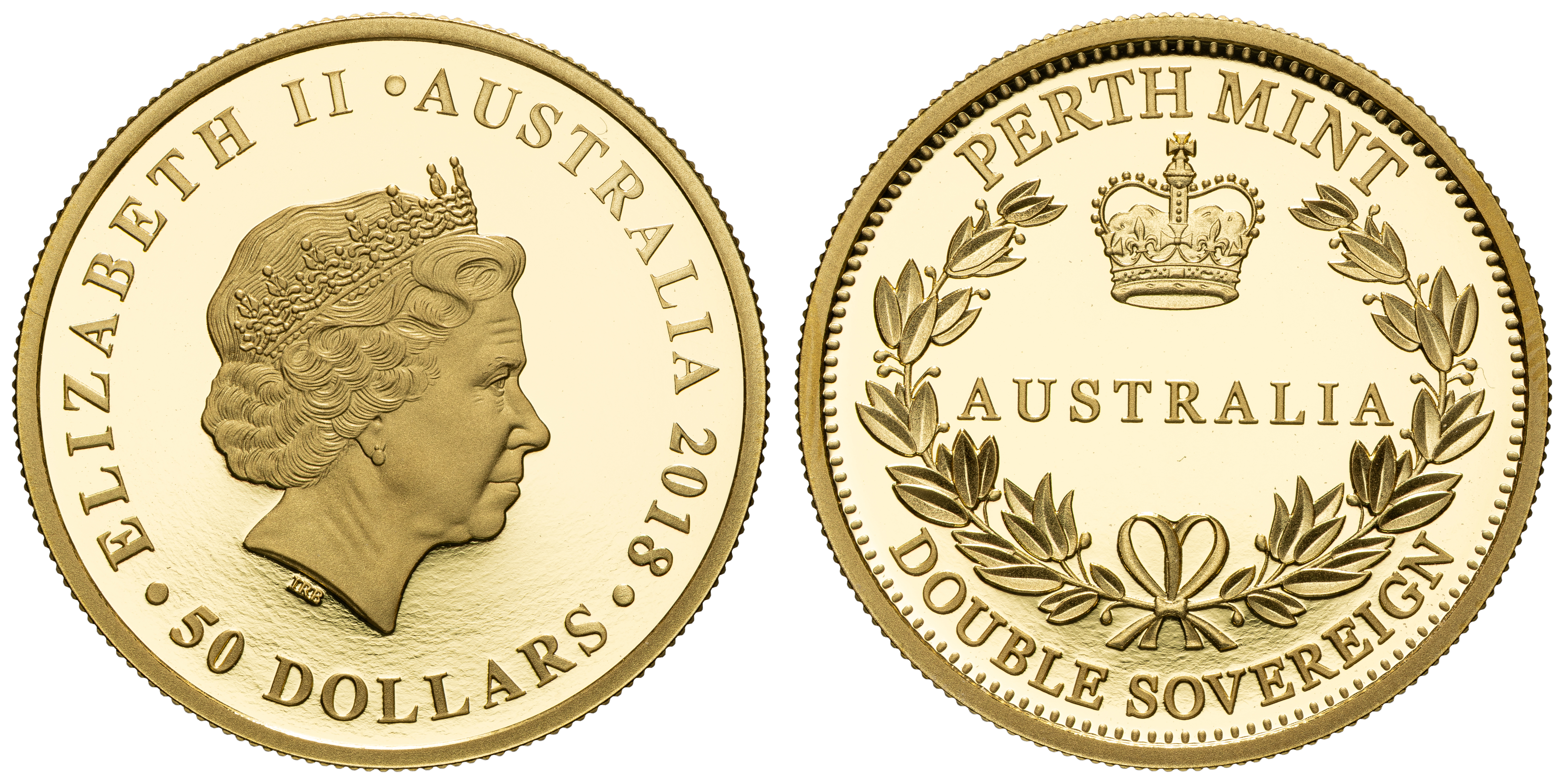 Elizabeth II, Double Sovereign, Fifty Dollars, 2018, FDC