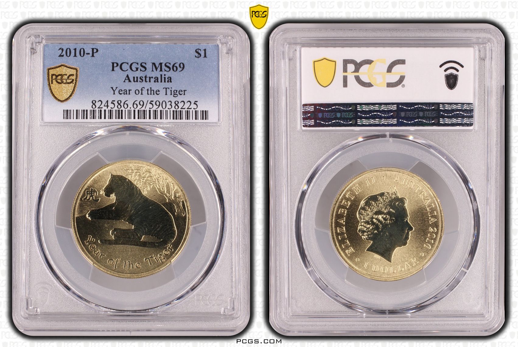 Year of the Tiger, POP 4/0, One Dollar, 2010-P, PCGS MS69