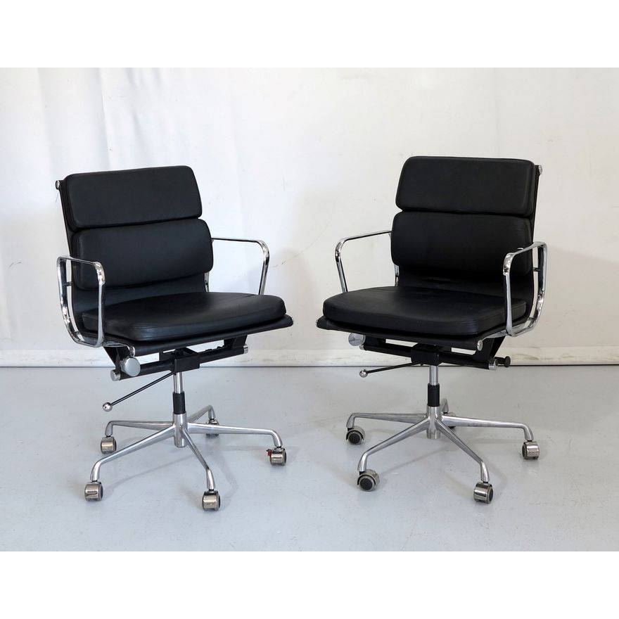 PAIR OF UPHOLSTERED SWIVEL CHAIRS