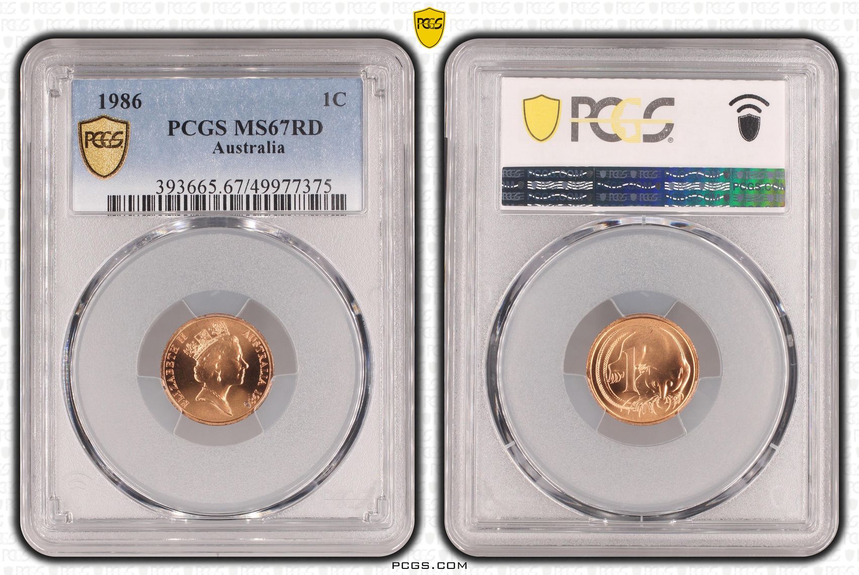 Km-78, One Cent, 1986, Pcgs Ms67rd