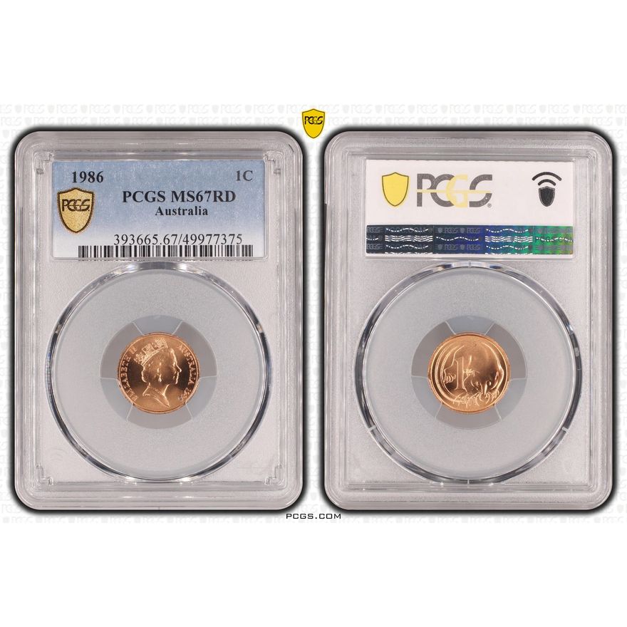 KM-78, One Cent, 1986, PCGS MS67RD