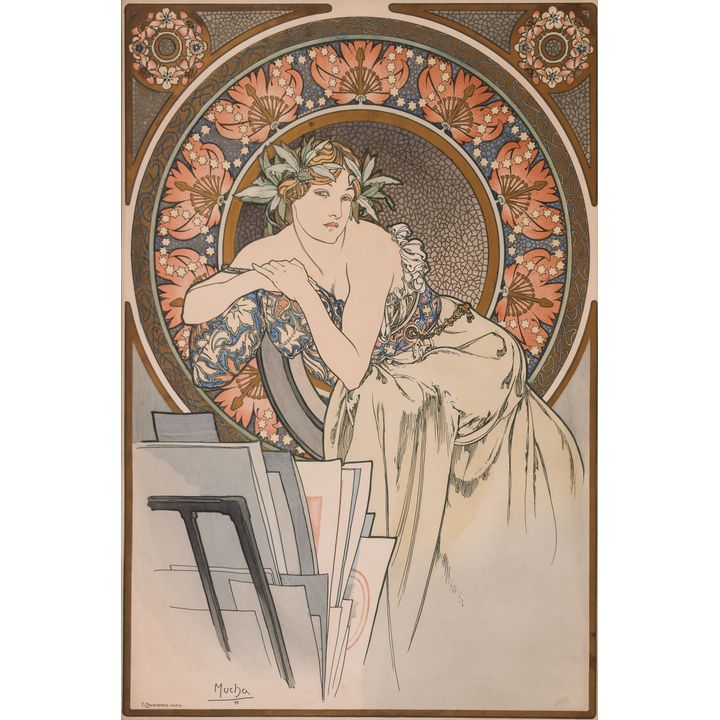 Alphonse Mucha ''Femme Aux Coquelicots'' 1898 Lithograph