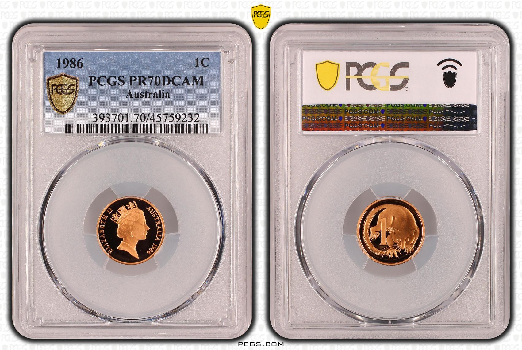 Elizabeth II, One Cent, 1986, PCGS PR70DCAM