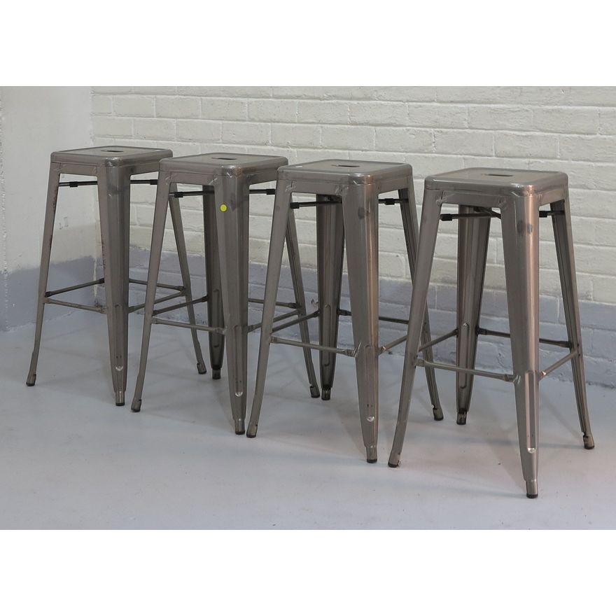 SET OF 4 METAL STOOLS