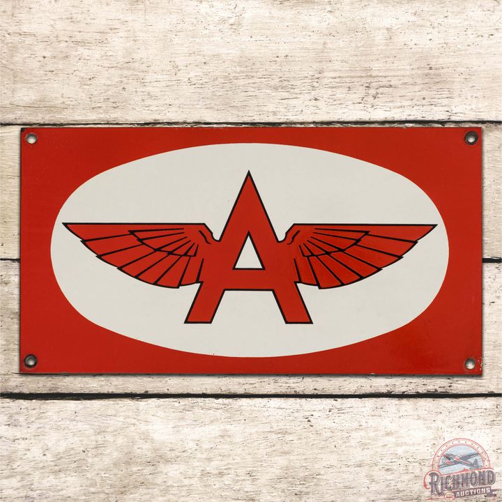 Nice Flying A Single Sided Porcelain Sign w/ Logo