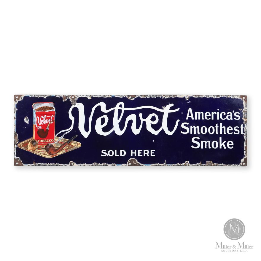 velvet tobacco sign METAL - - Vintage Look Reproduction 2 Recently added a very rare