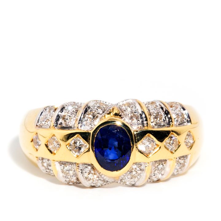 Vintage Sapphire & Diamond 18ct Gold Ring,