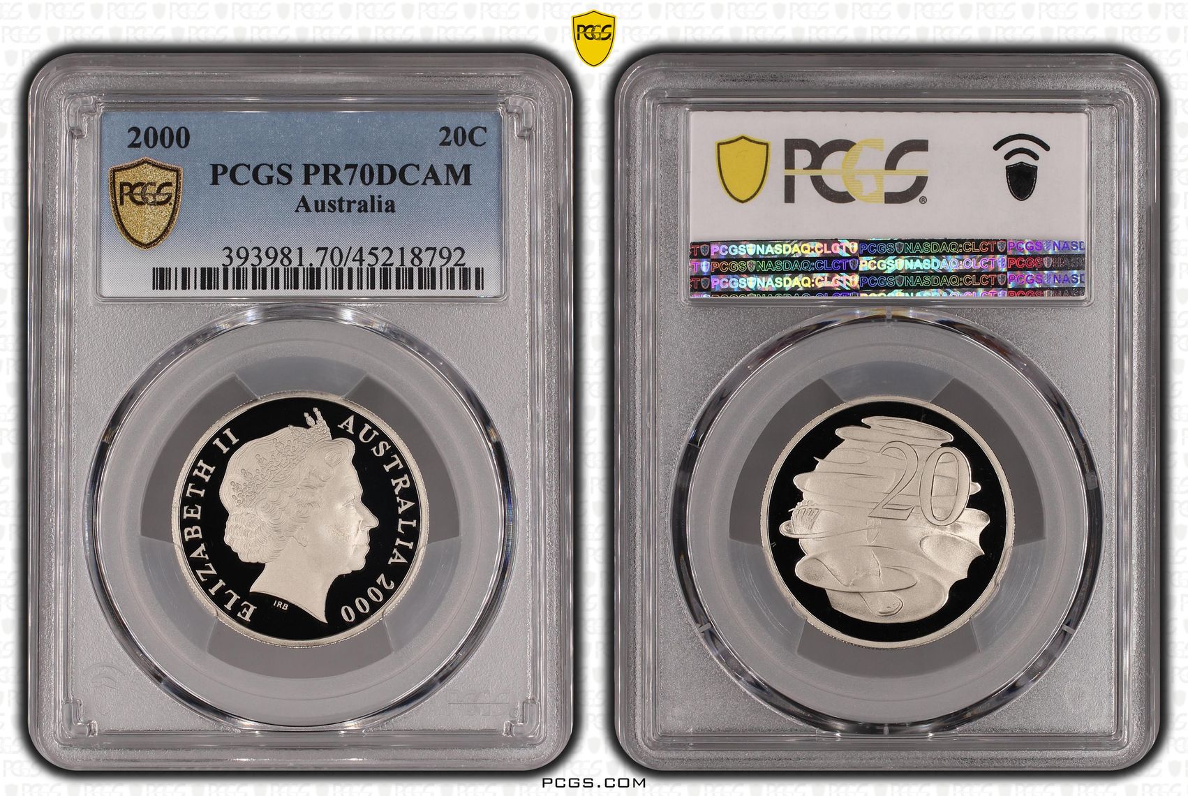 2000 Australia Twenty Cent, 20c PCGS - PR70DCAM POP 50/0 -792