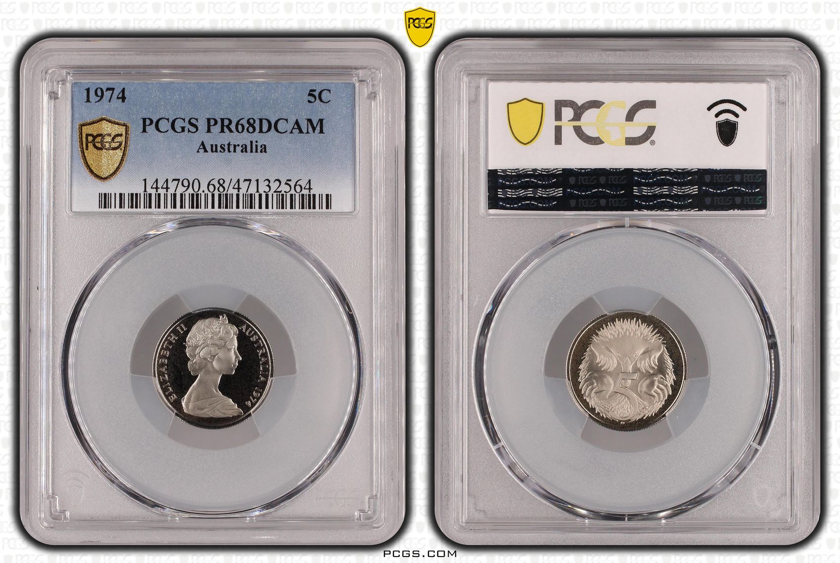 Elizabeth II, Five Cent, 1974, PCGS PR68DCAM
